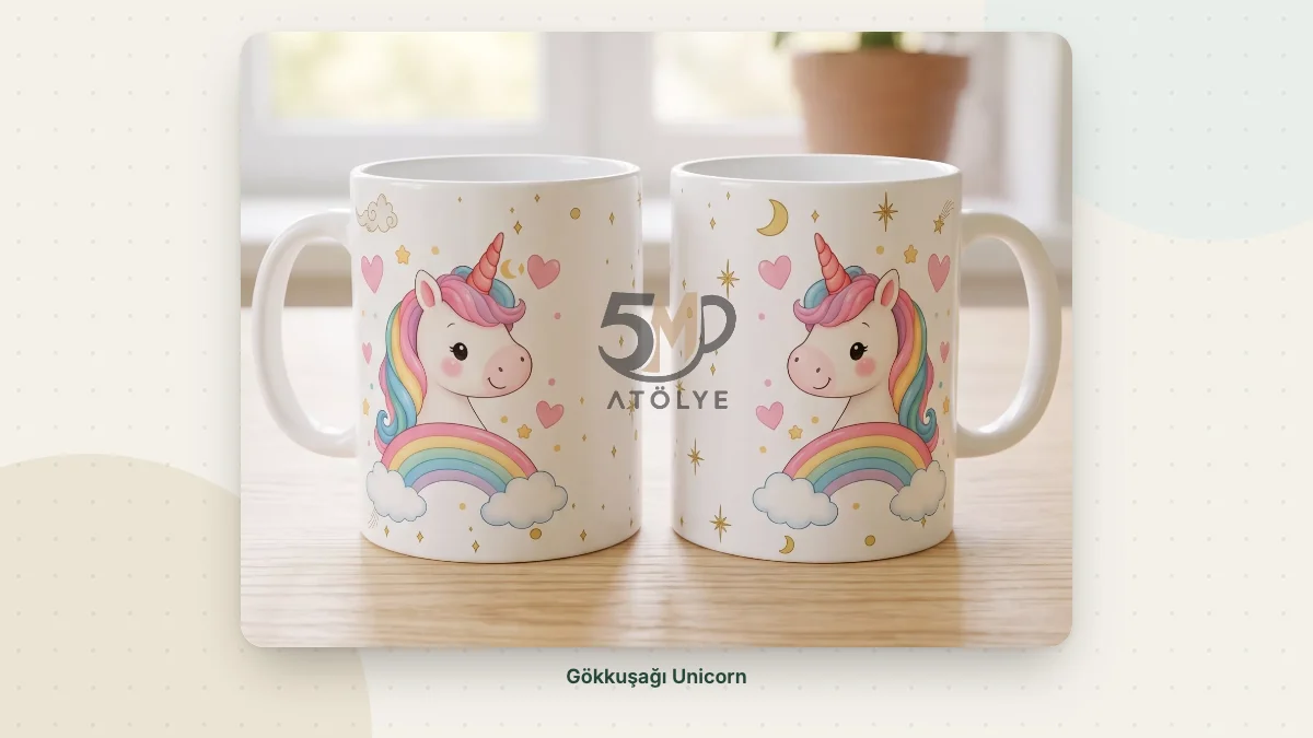Gökkuşağı Unicorn süt kupası