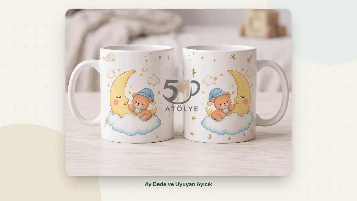 Ay Dede ve Uyuyan Ayıcık süt kupası
