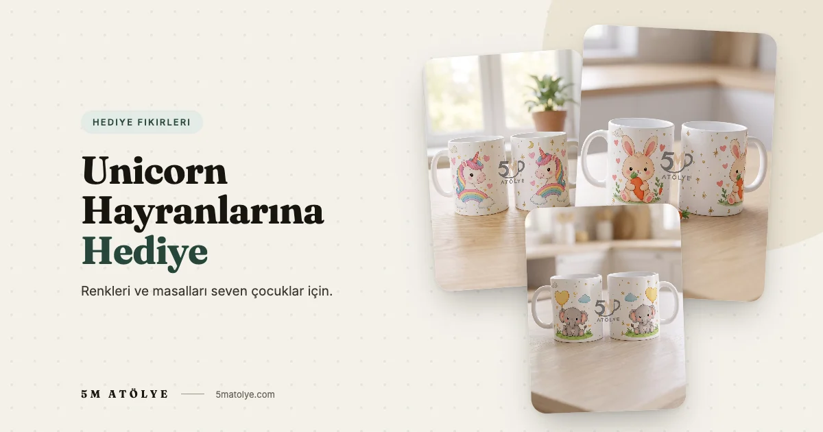 Unicorn Hayranı Kızlara Hediye: Gökkuşağı Unicorn Kupası
